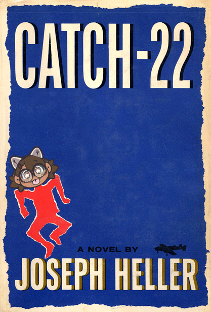 The iconic blue cover of Joseph Heller's novel Catch-22, with Boba-tan's head photoshopped over the head of the red figure in the corner.